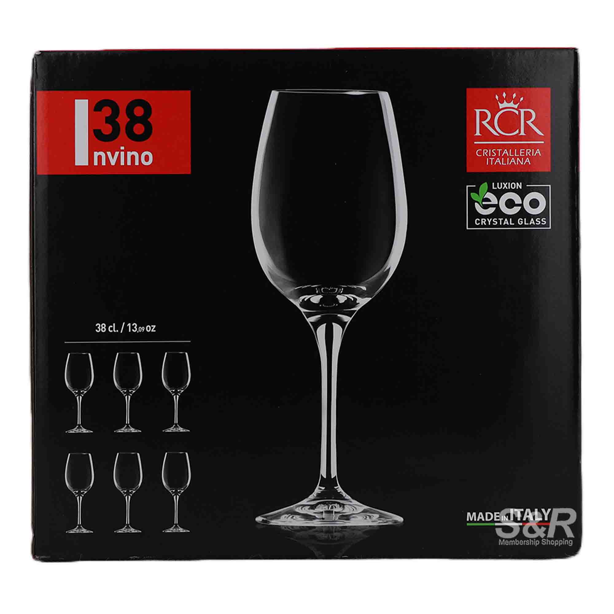 RCR Crystal Invino 38 Wine Glasses (380mL x 6pcs) RCR Crystal Invino 38 Wine Glasses (380mL x 6pcs)